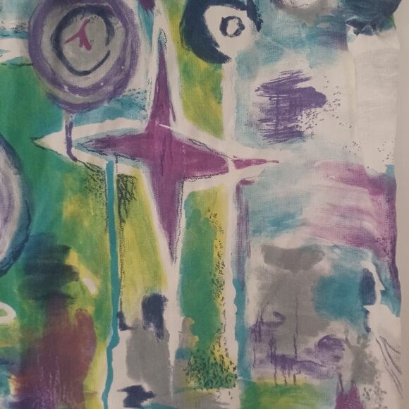 Vintage Como Studio Blouse Women Size 8 Abstract 100% Rayon Y2K - Picture 4 of 6